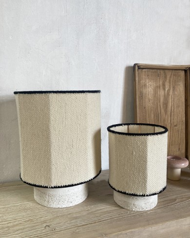 Woven wool & off white sandstone Kalé Table Lamp OSH