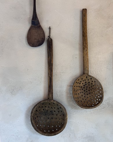 Wooden vintage skimmer spoon - unique piece