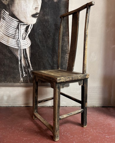 Chaise vintage Chinoise en bois - pièce unique