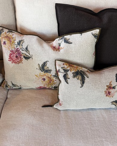 Cushion Vice Versa in Imperial Bouquet Wabi-Sabi Linen by Maison de Vacances