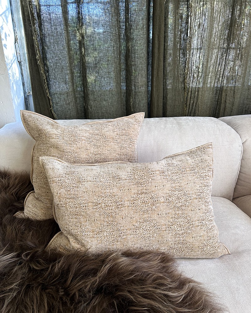 Cushion Jacquard Stone Washed Kilim cotton by Maison de Vacances