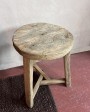Round raw elm Chinese old stool - unique piece