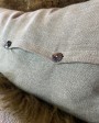 Rectangular khaki Tibetan goat & Linen Basic Cushion