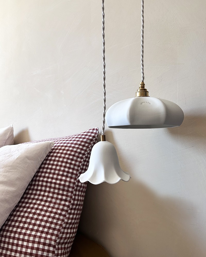 Porcelain Matte White Maria pendant lamp by Enamoura