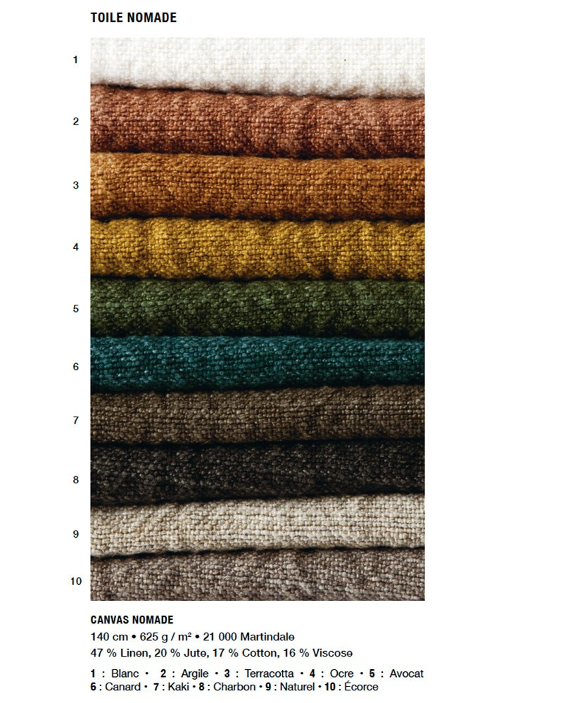Canapé Boho 144 2pl en tissu lin & jute - Composable