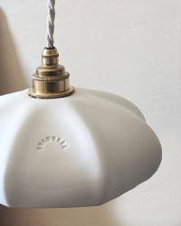 Porcelain Matte White Maria pendant lamp by Enamoura