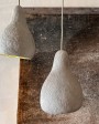 Recycled papier-mâché Gourd pendant lamp - unique piece