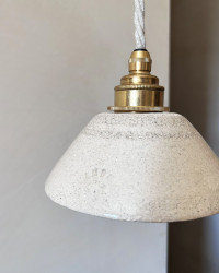 Enamelled sandstone Vanilla Pitchoune pendant lamp by Enamoura - exclusivity