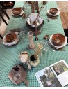 Linen Emerald Checks tablecloth