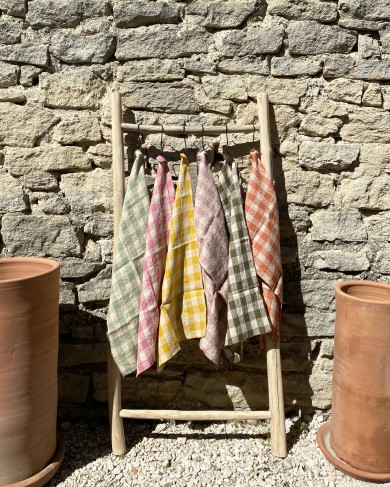 Vintage Gingham Linen & Cotton Kitchen towel Maison de Vacances