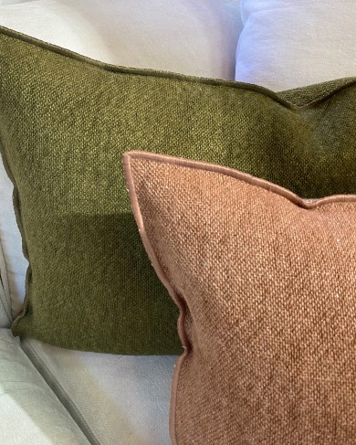 Argile & Bronze Cushion Vice Versa in Canvas Nomade by Maison de Vacances