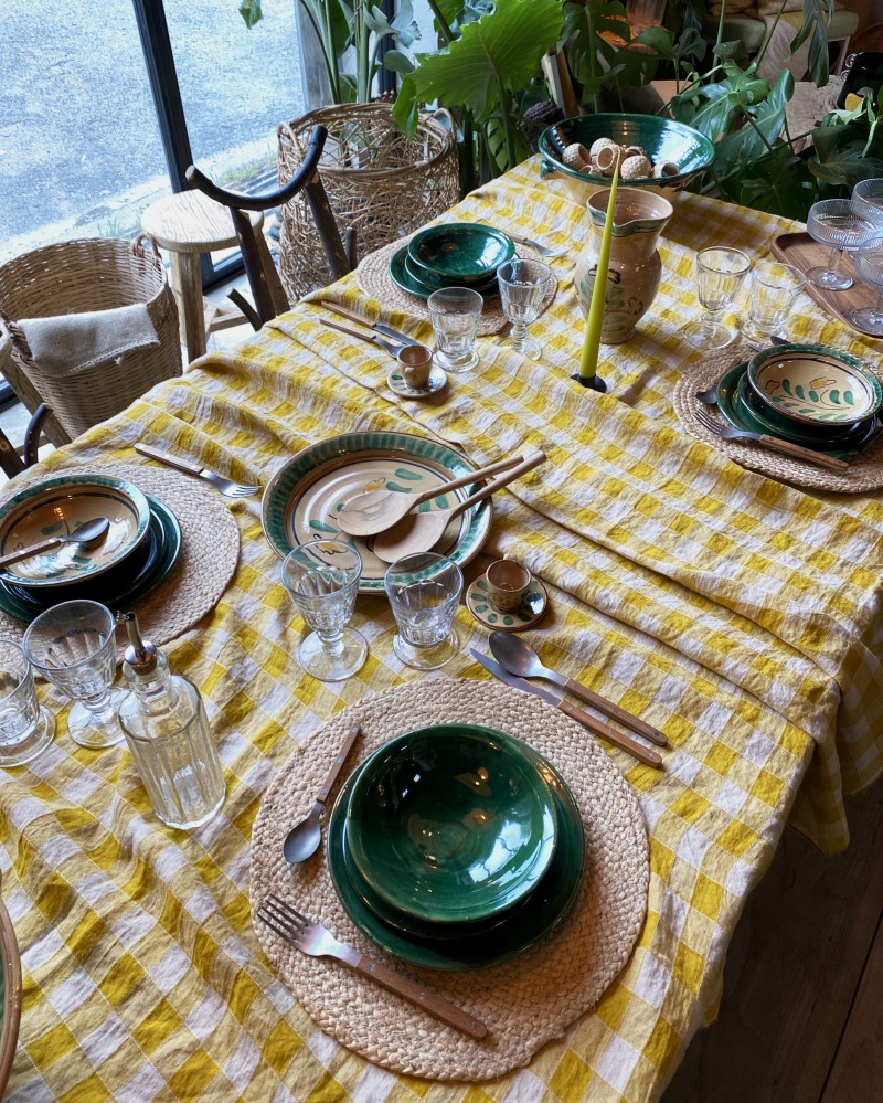 Vaisselle Sicilienne Caravella Verte en céramique - fait main