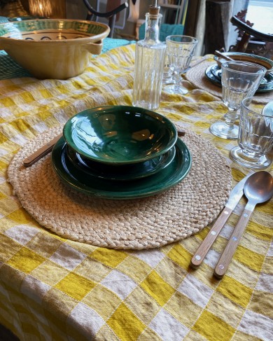 Green Ceramic Caravella Sicilian tableware - handmade
