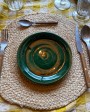 Green Ceramic Caravella Sicilian tableware - handmade