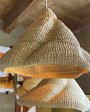 Handcrafted palm & sisal Open pendant lamp - unique piece