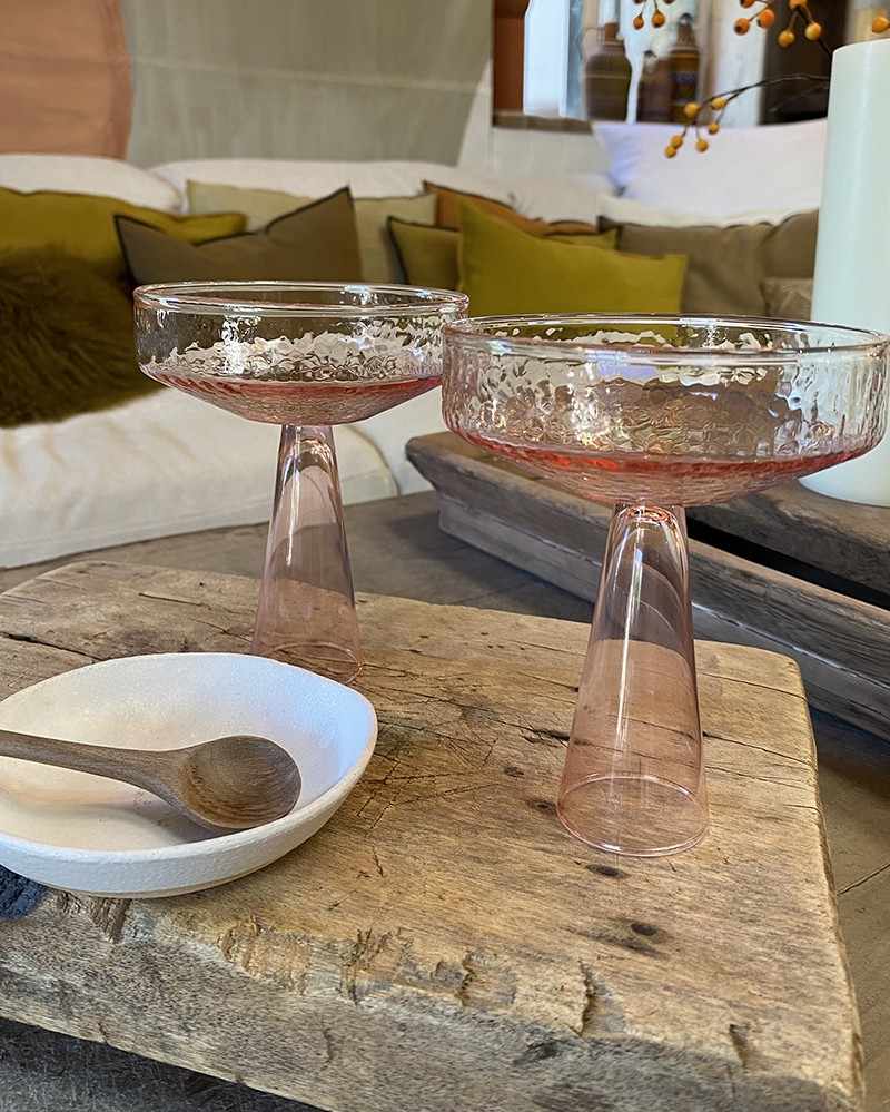 Claude pink Champagne glass