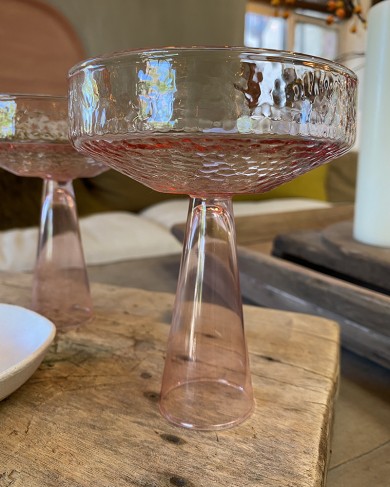 Claude pink Champagne glass