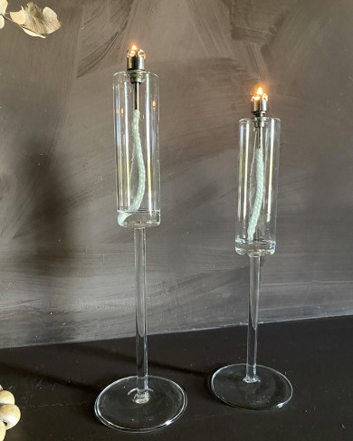 Glass Candle / Oil Lamp Candlestick