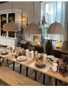 Handcrafted palm & sisal Open pendant lamp - unique piece