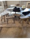 Raw elm Mini Stool Chinese - unique piece
