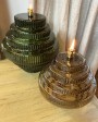 Twin Candle / Oil Lamp in colored glass