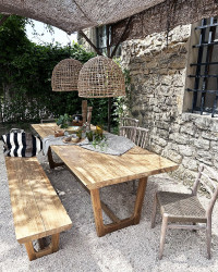 Recycled teak Babylone table