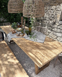 Recycled teak Babylone table