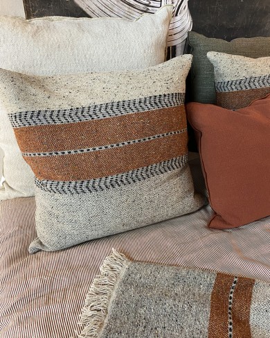 Plaid Montana Rust en laine & lin par Libeco