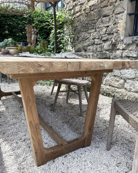 Table Babylone en teck recyclé