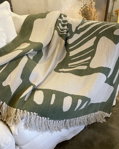 Green Dalmine blanket in recycled cotton