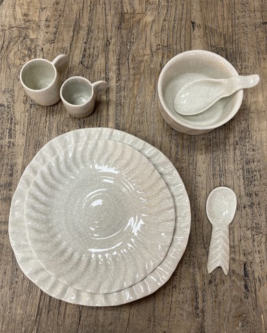 Coal Glazed Sandstone Cup & Spoon by Jars