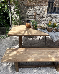 Recycled teak Babylone bench