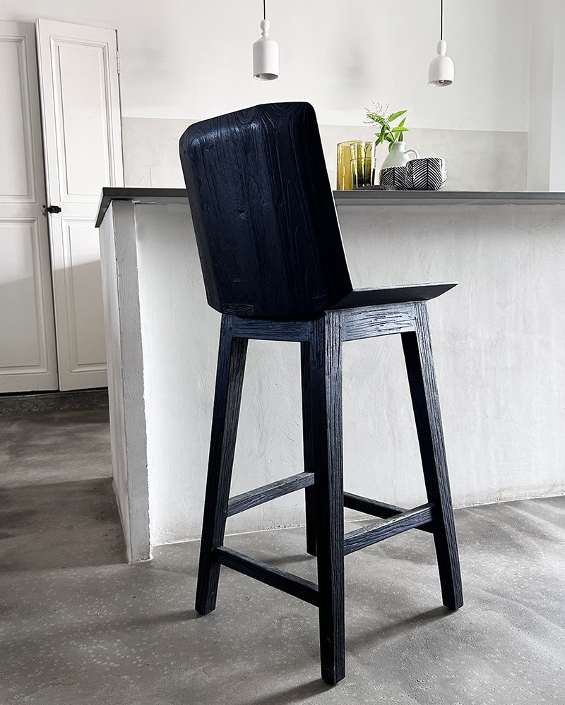 Chaise haute Alba en teck fumé