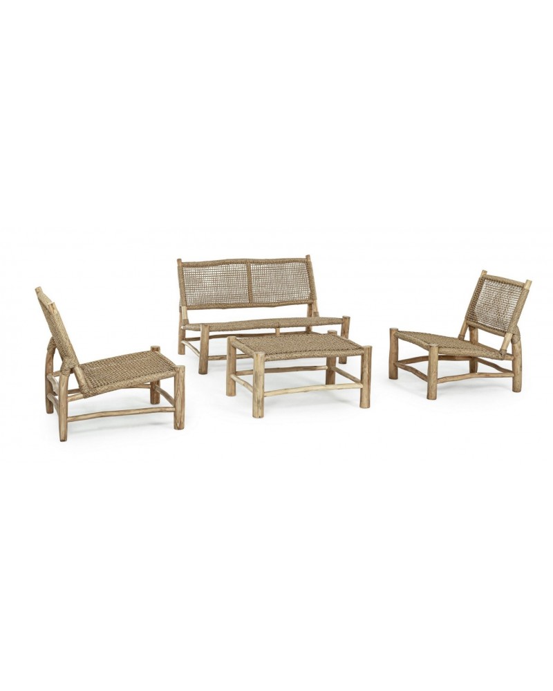 Salon de jardin Lampok en teck & polyfibres