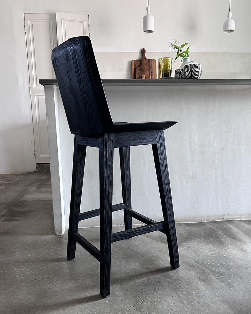 Chaise haute Alba en teck fumé