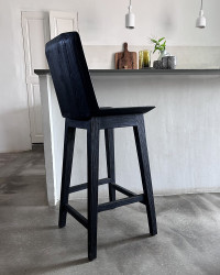 Chaise haute Alba en teck fumé