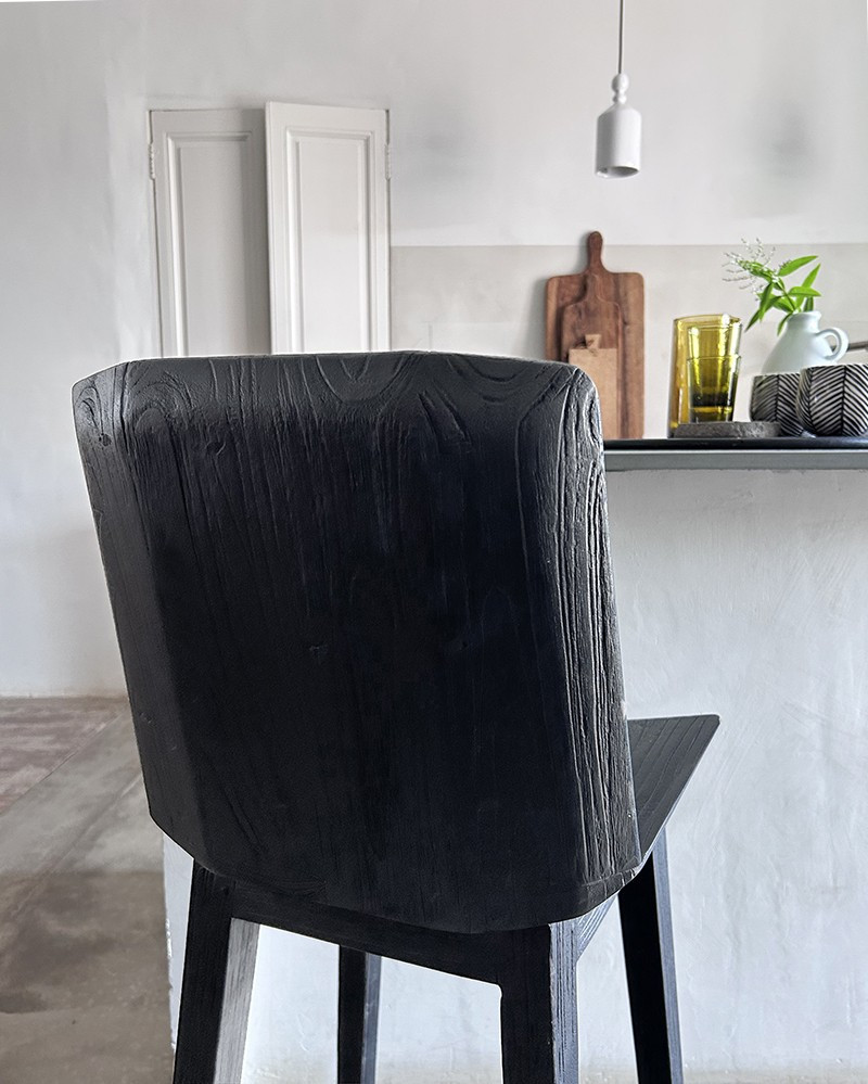 Chaise haute Alba en teck fumé