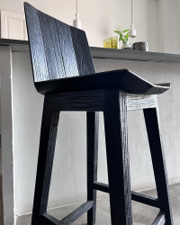 Chaise haute Alba en teck fumé