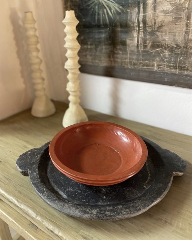 Black stone Atmosphère tray with handles - unique piece