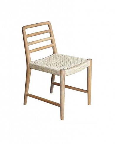 Chaise Colmar en teck & résine tressée intérieure/extérieure