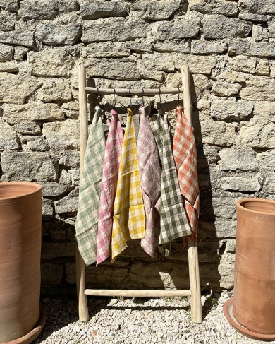Vintage Gingham Linen Kitchen towel Maison de Vacances