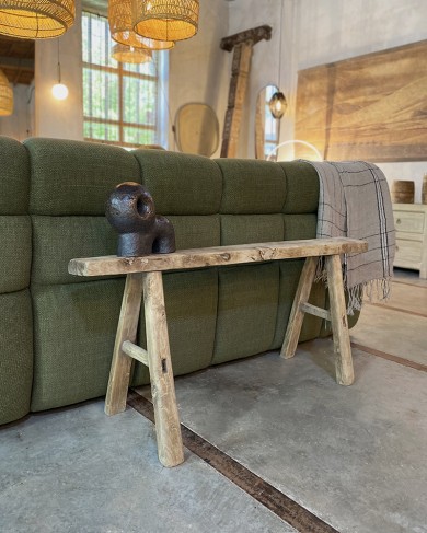 Banc fin ancien en orme - pièce unique