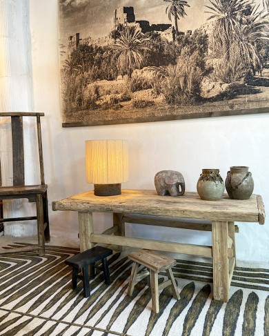 Table basse en orme ancien - Pièce unique