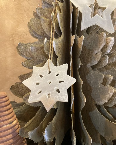 Alabaster star for hanging