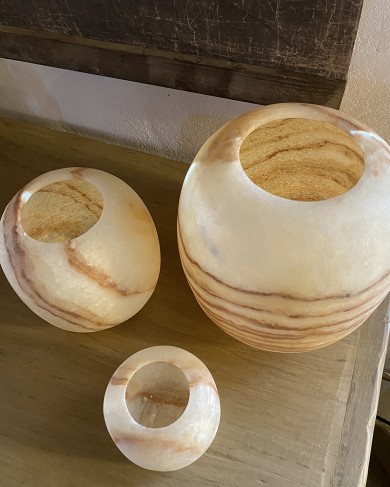Alabaster Candle Holder