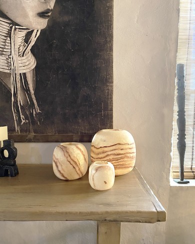 Alabaster Candle Holder