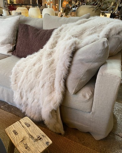 Maxi plaid blanc cassé