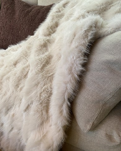 Maxi plaid blanc cassé