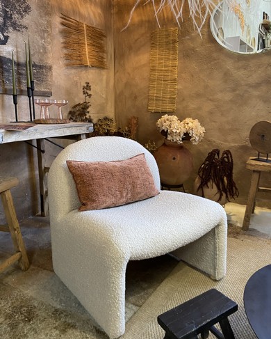 Neel armchair in bouclé fabric