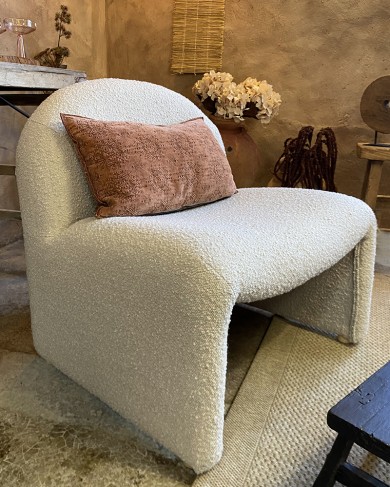 Neel armchair in bouclé fabric